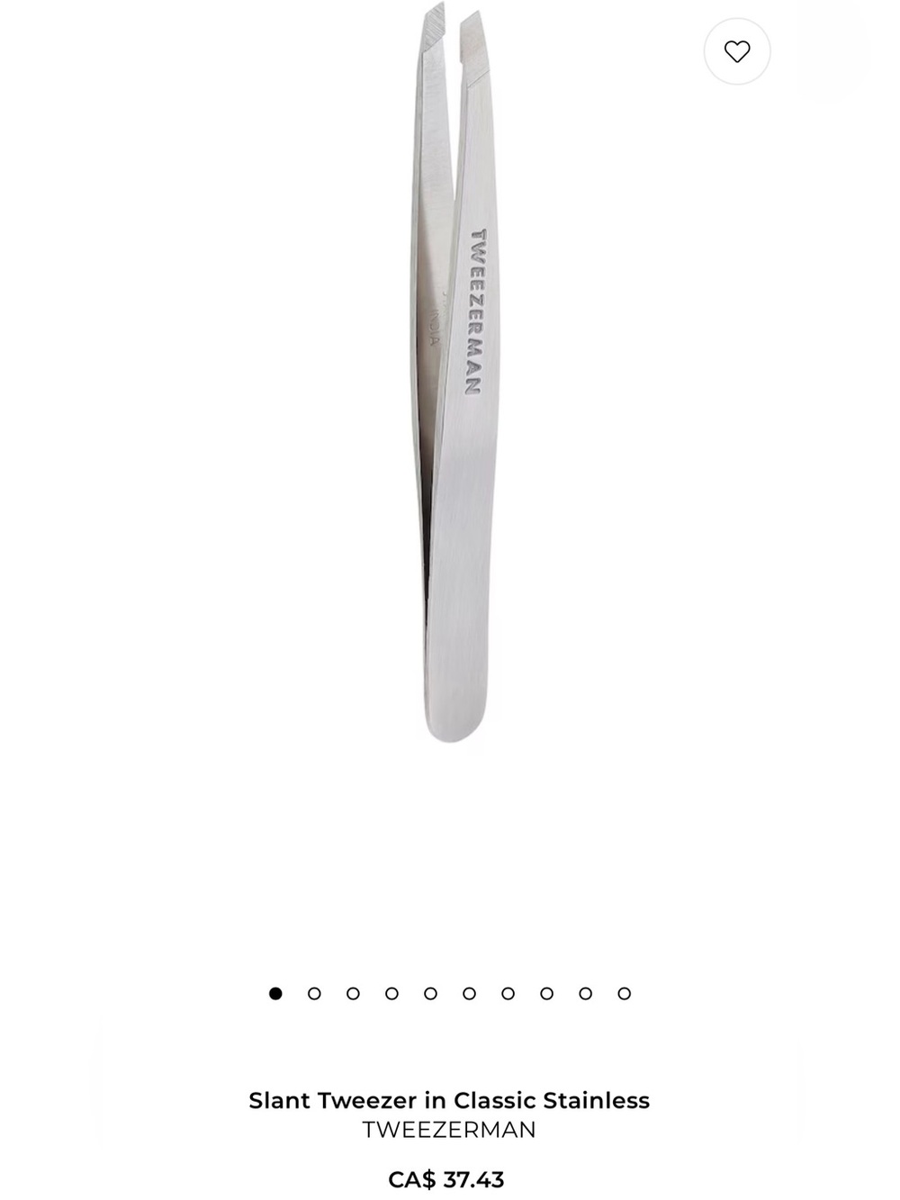 Sephora Tweezerman Classic Stainless Steel Silver Slant Tweezer eyebrows beauty